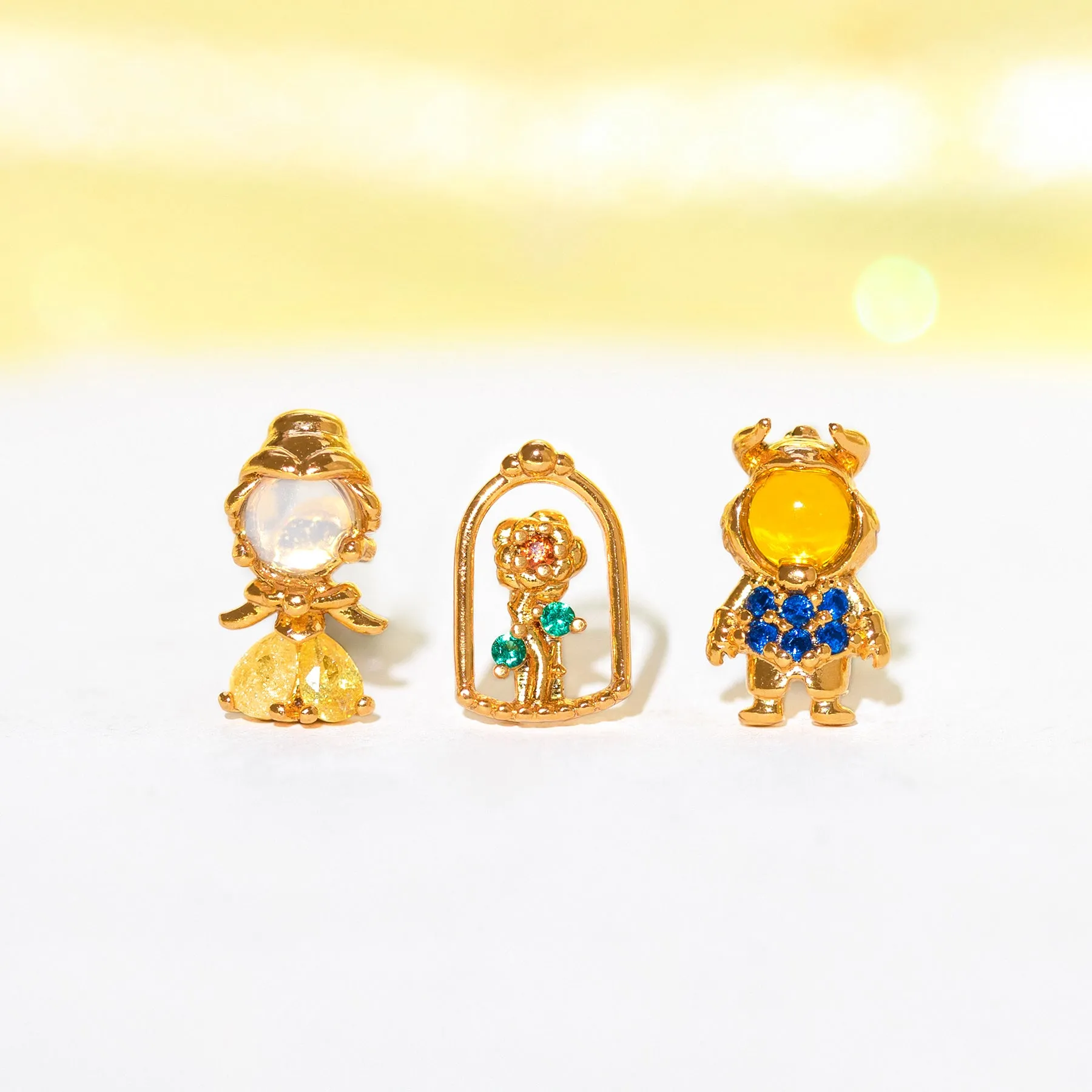 Disney Princess Beauty Beast Earrings Set