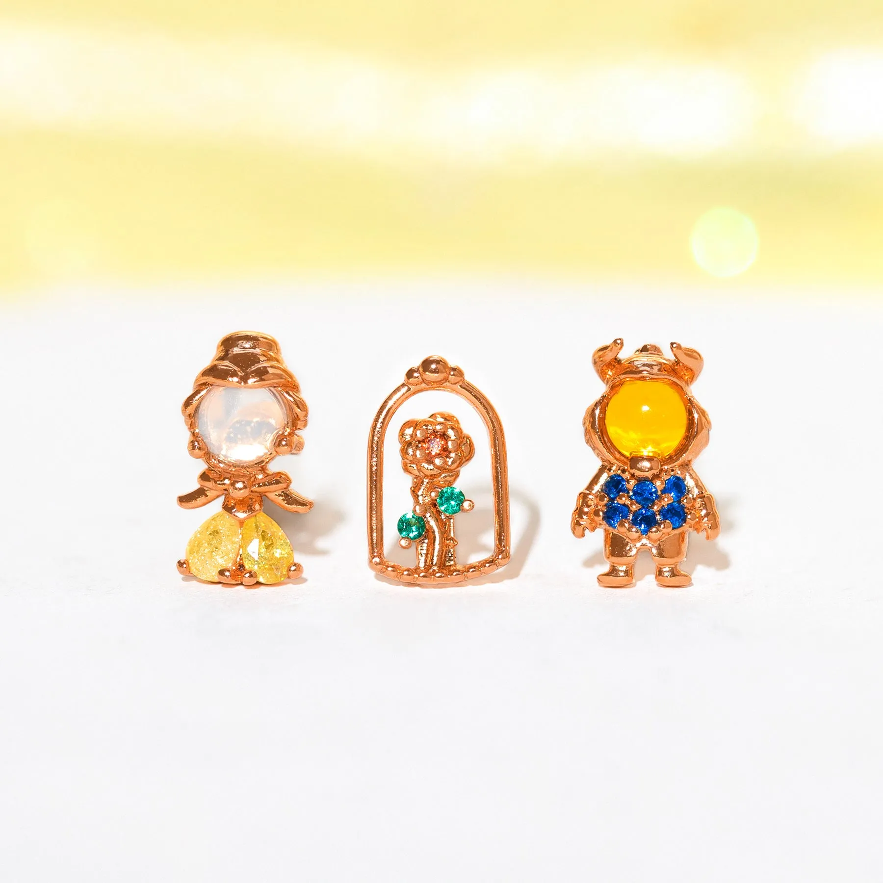 Disney Princess Beauty Beast Earrings Set