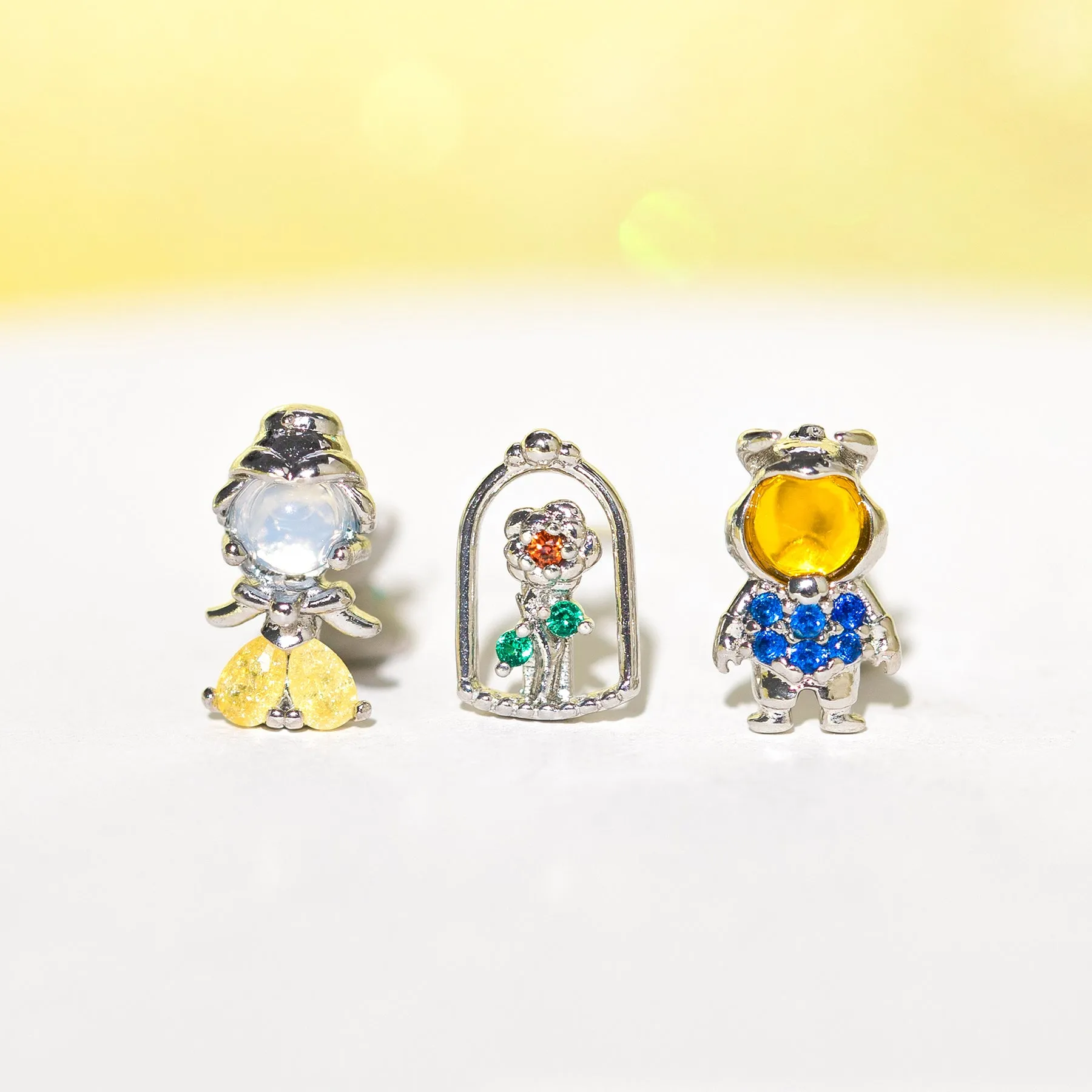 Disney Princess Beauty Beast Earrings Set