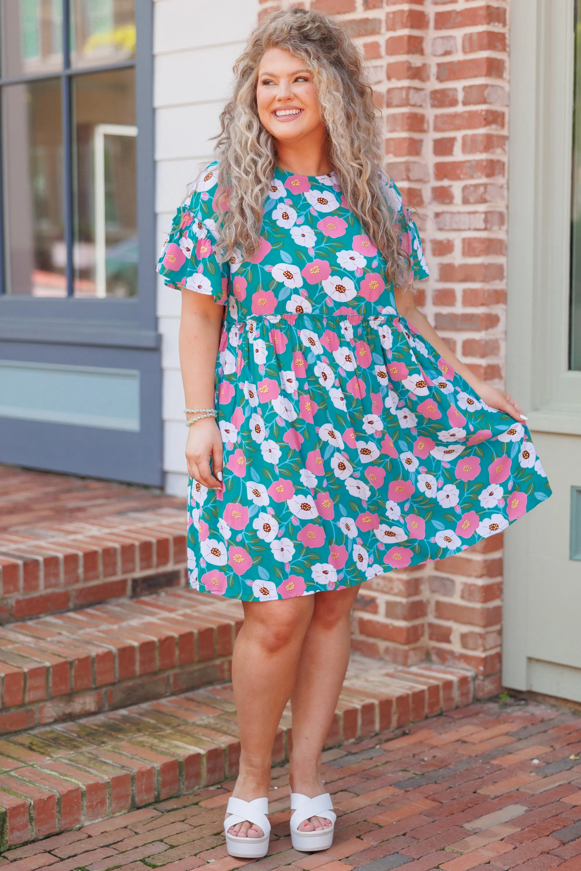 Adorable Teal Babydoll Dress - Shop Now