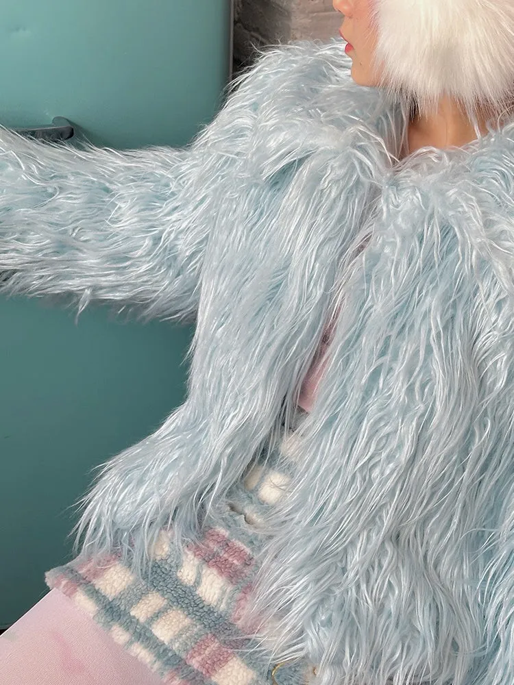 Elegant Fluffily Volume-Fur Color-Jacket Fur-Jacket