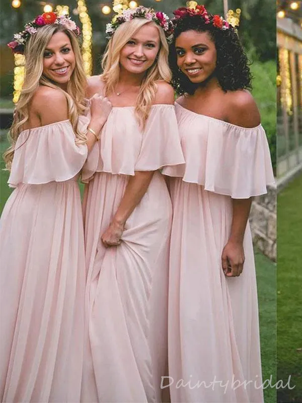 Off-the-Shoulder A-line Bridesmaid Dress - Customizable - BG220