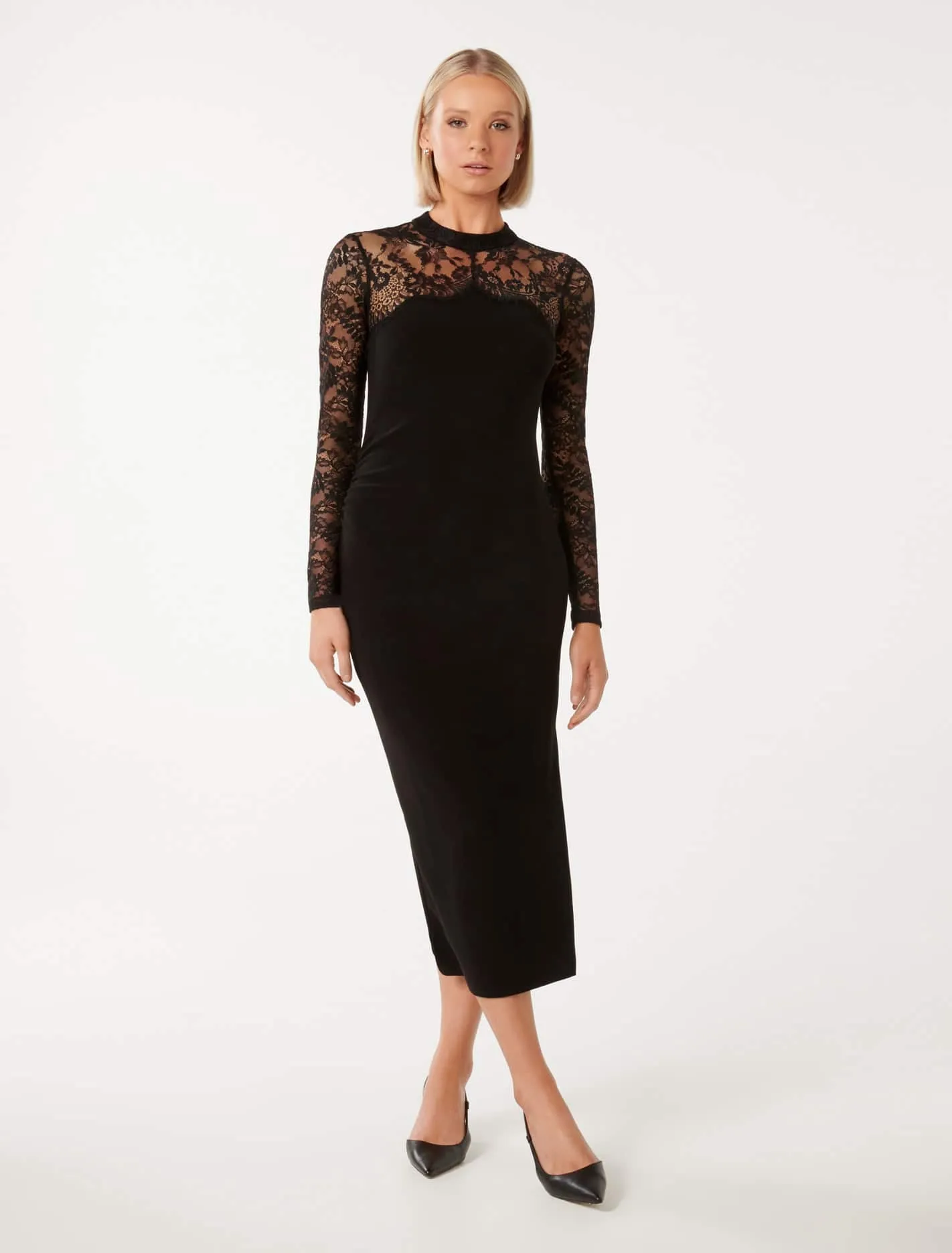 Elora Long-Sleeve Lace Dress