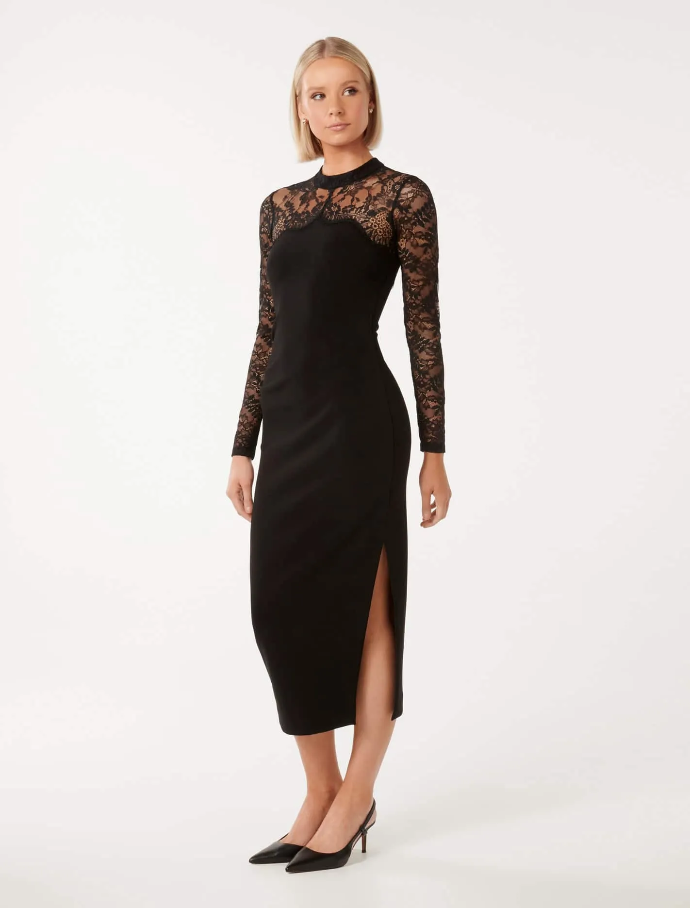 Elora Long-Sleeve Lace Dress