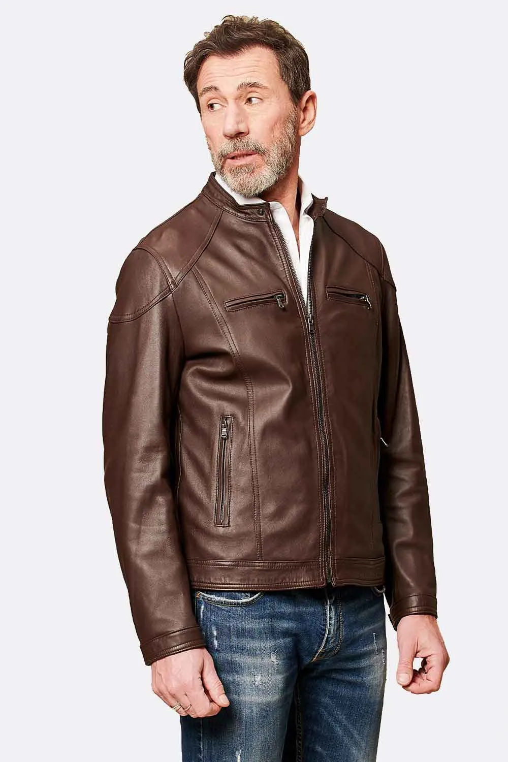 Elton leather jacket - black