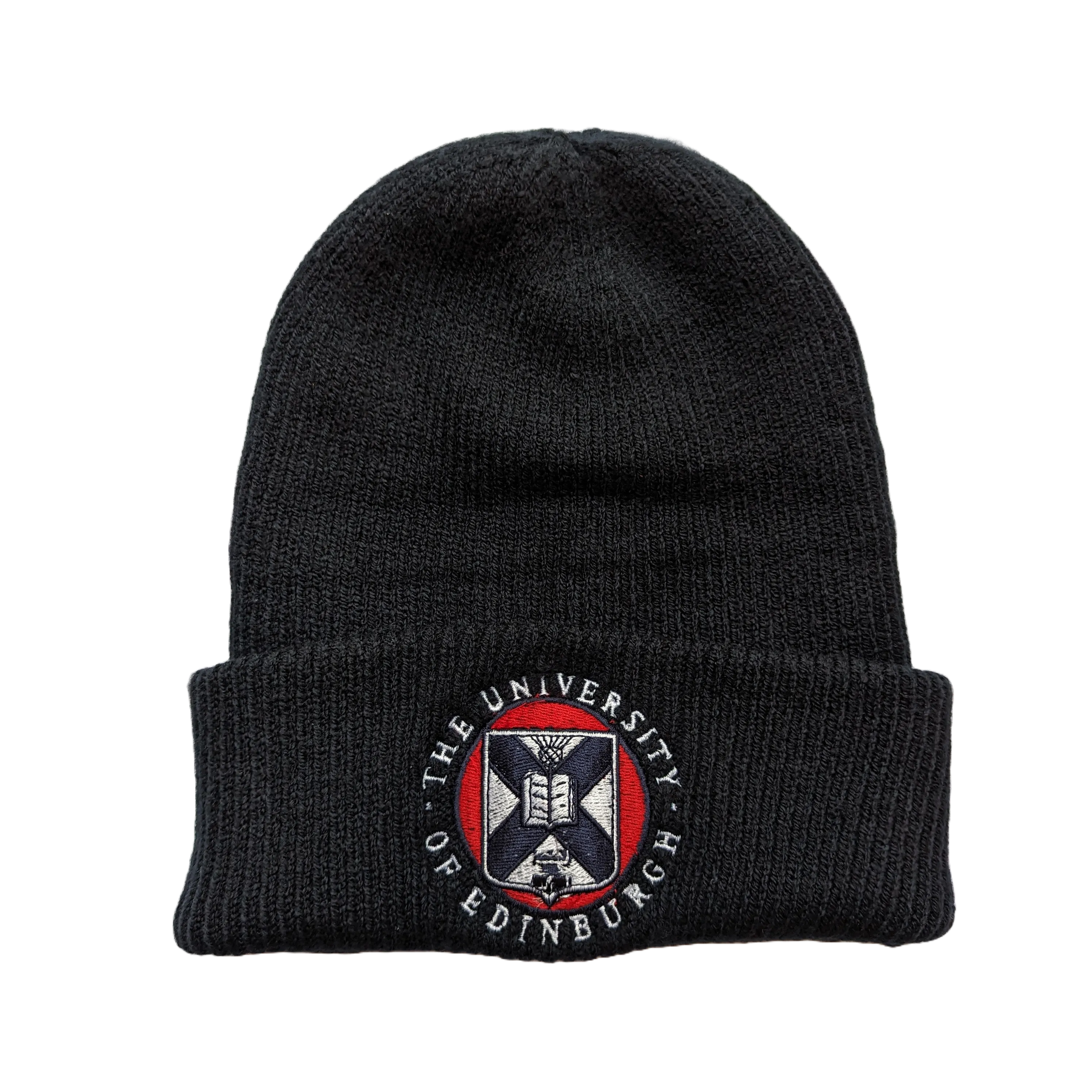 Embroidered Crest Beanie Hat