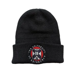 Embroidered Crest Beanie Hat