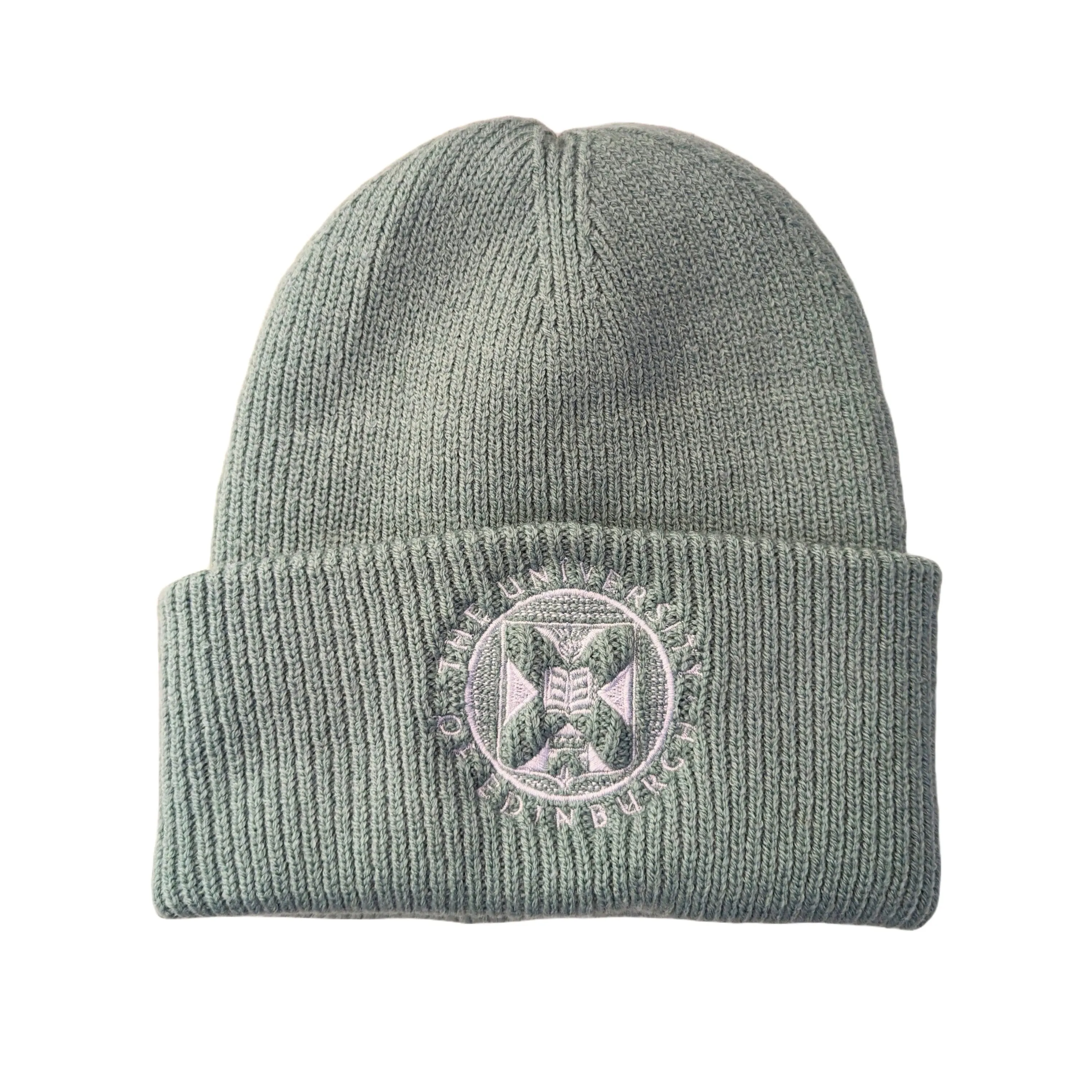 Embroidered Crest Beanie Hat