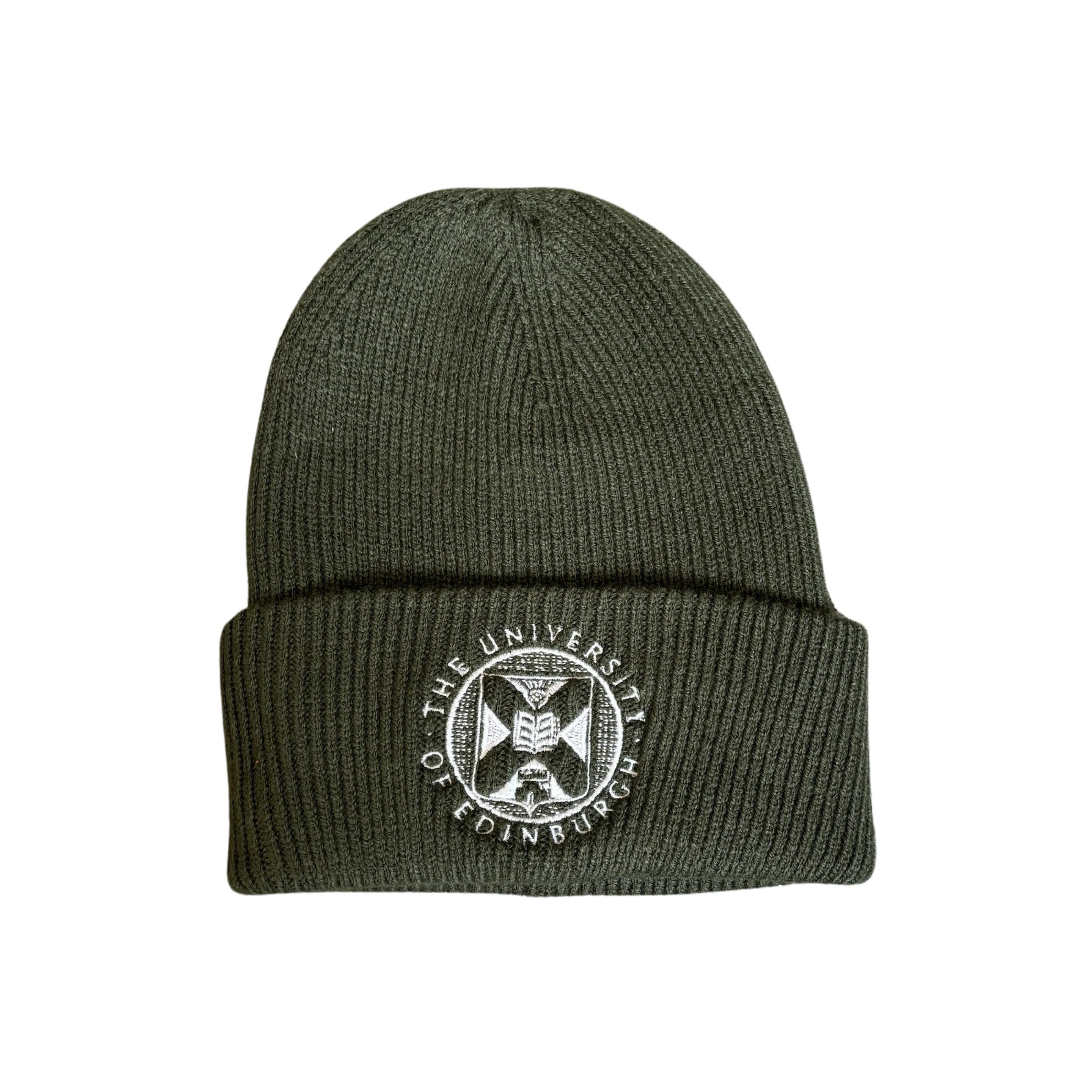 Embroidered Crest Beanie Hat