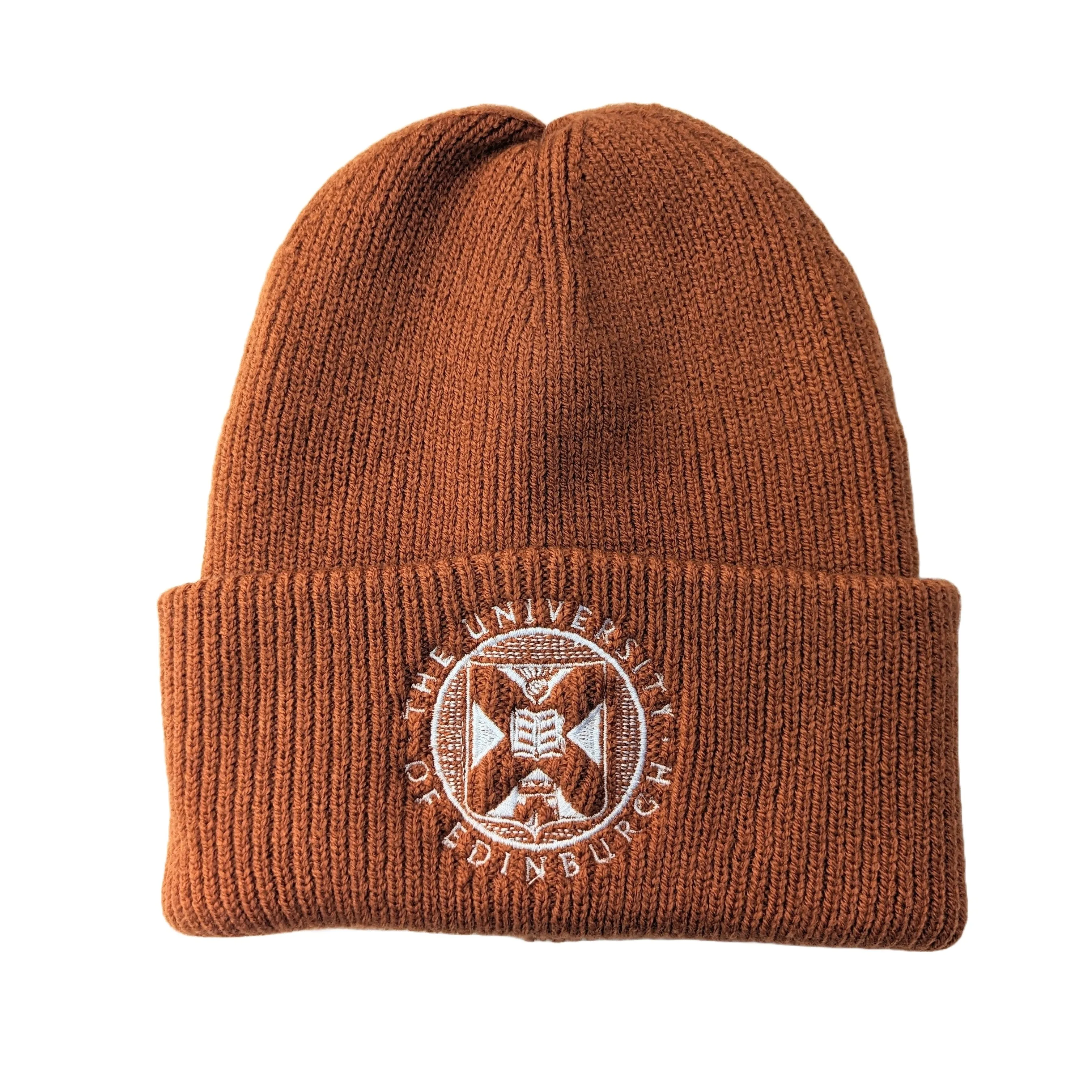 Embroidered Crest Beanie Hat