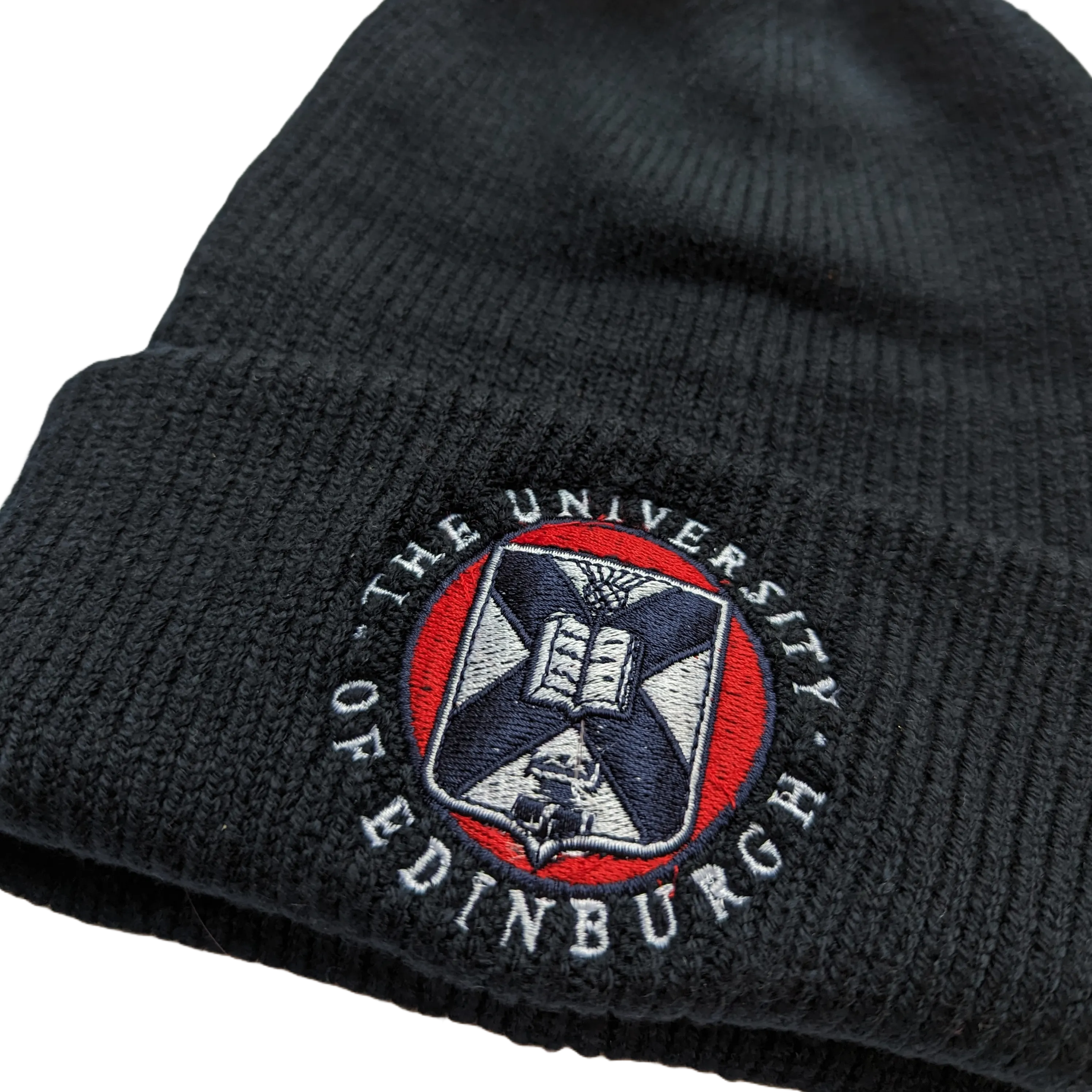 Embroidered Crest Beanie Hat