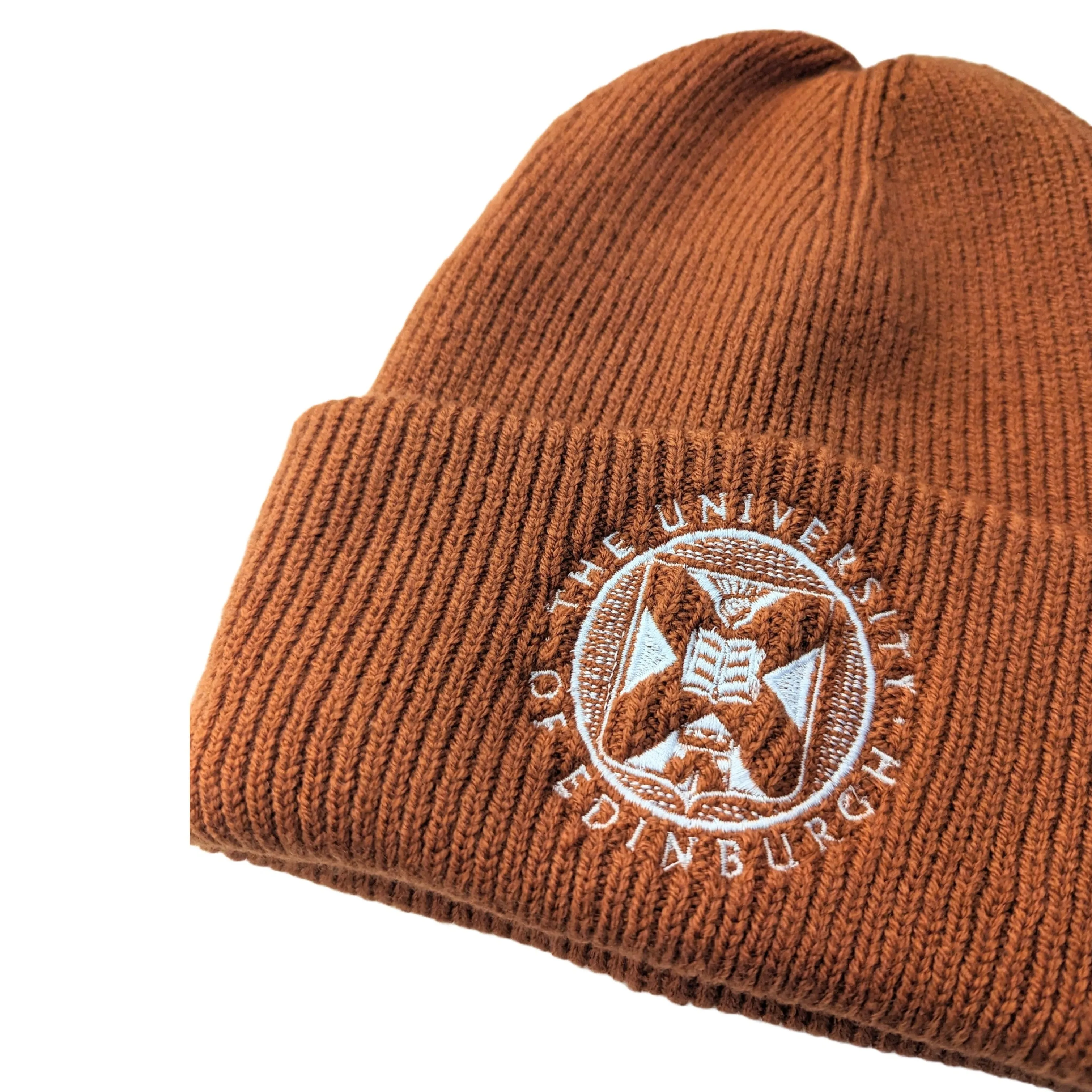 Embroidered Crest Beanie Hat