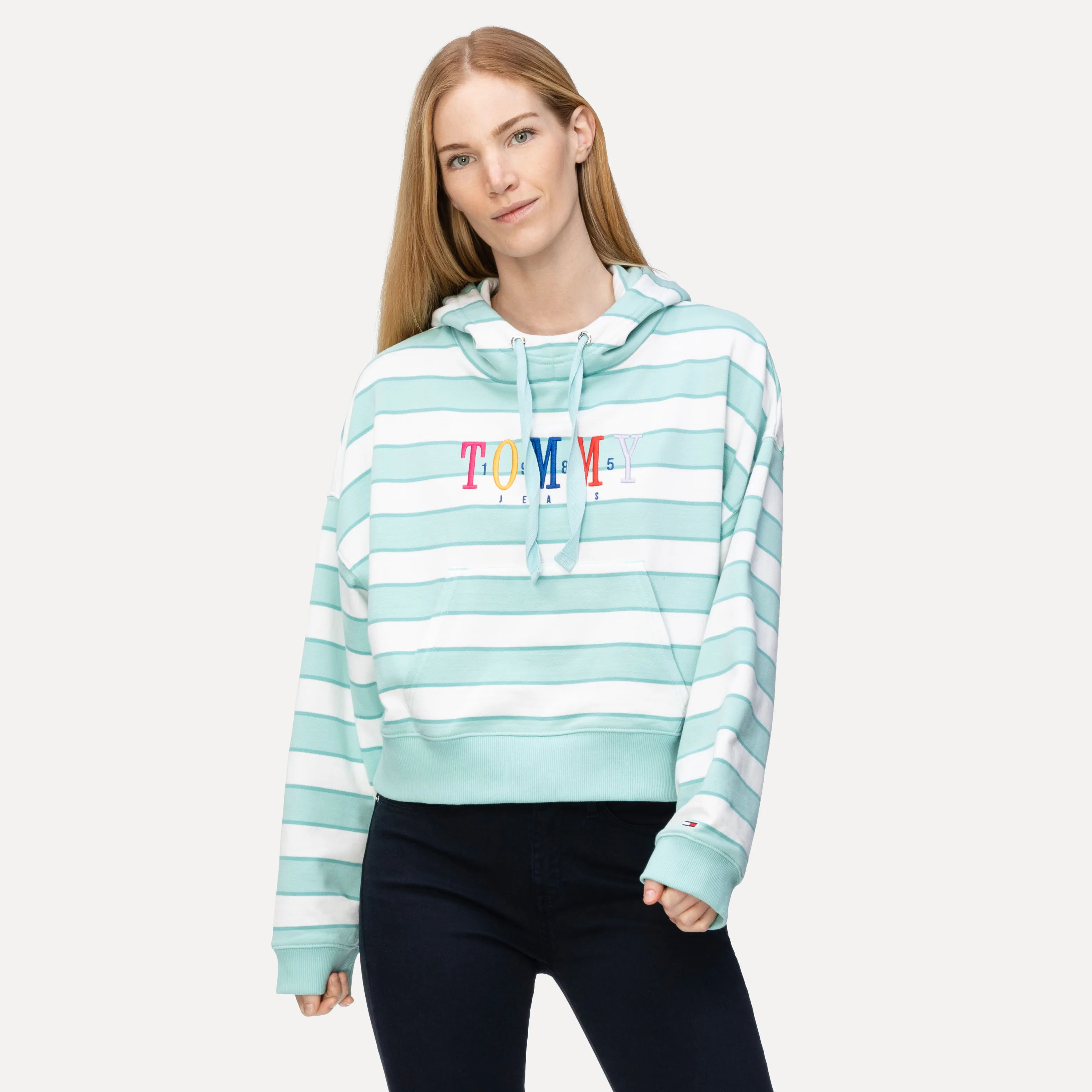 Embroidered Logo Stripe Hoodie | Jumpers | Tommy Hilfiger