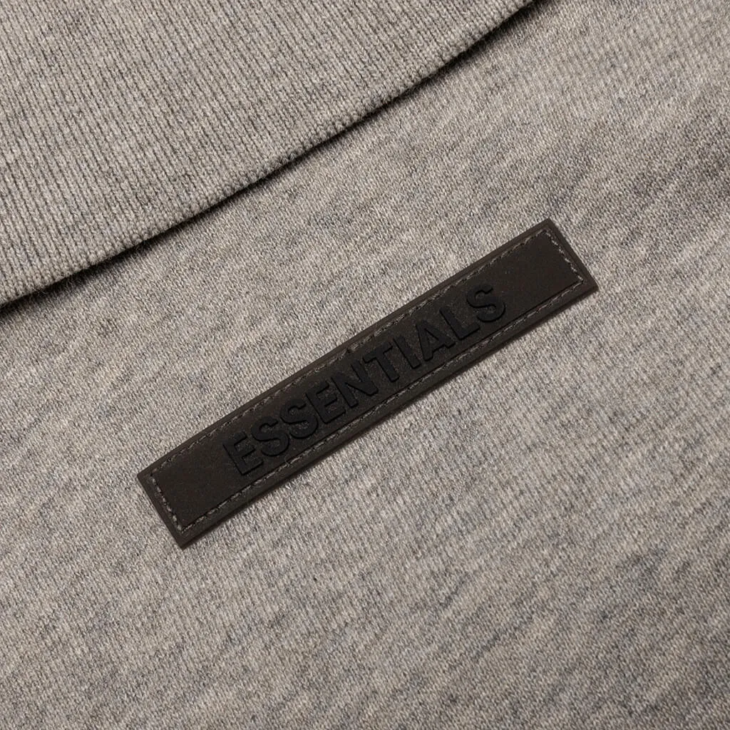 Dark Heather Oatmeal Long Sleeve Essentials Polo