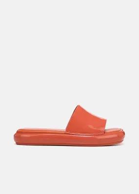 Evie Patent Pool Flatform Sandals - Coral Blossom