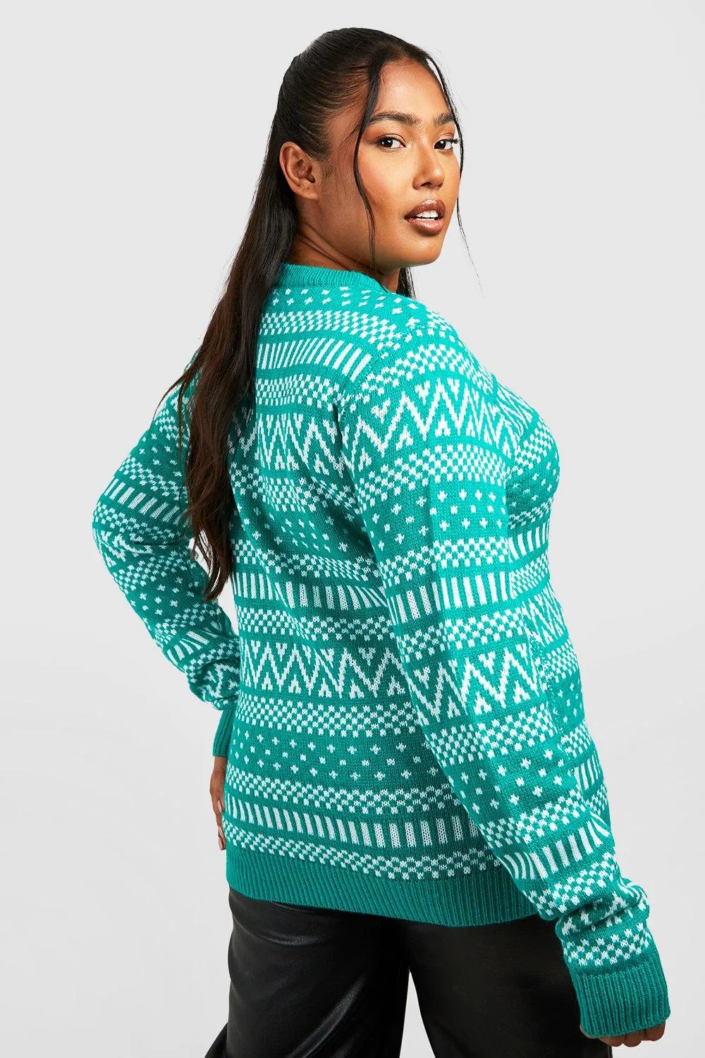 Fairisle Christmas Jumper for Plus Size | Shop Jumpers & Cardigans at boohoo