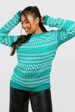 Fairisle Christmas Jumper for Plus Size | Shop Jumpers & Cardigans at boohoo