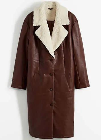 Faux Leather Coat by bonprix | Look Again