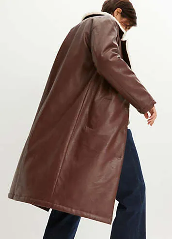 Faux Leather Coat by bonprix | Look Again