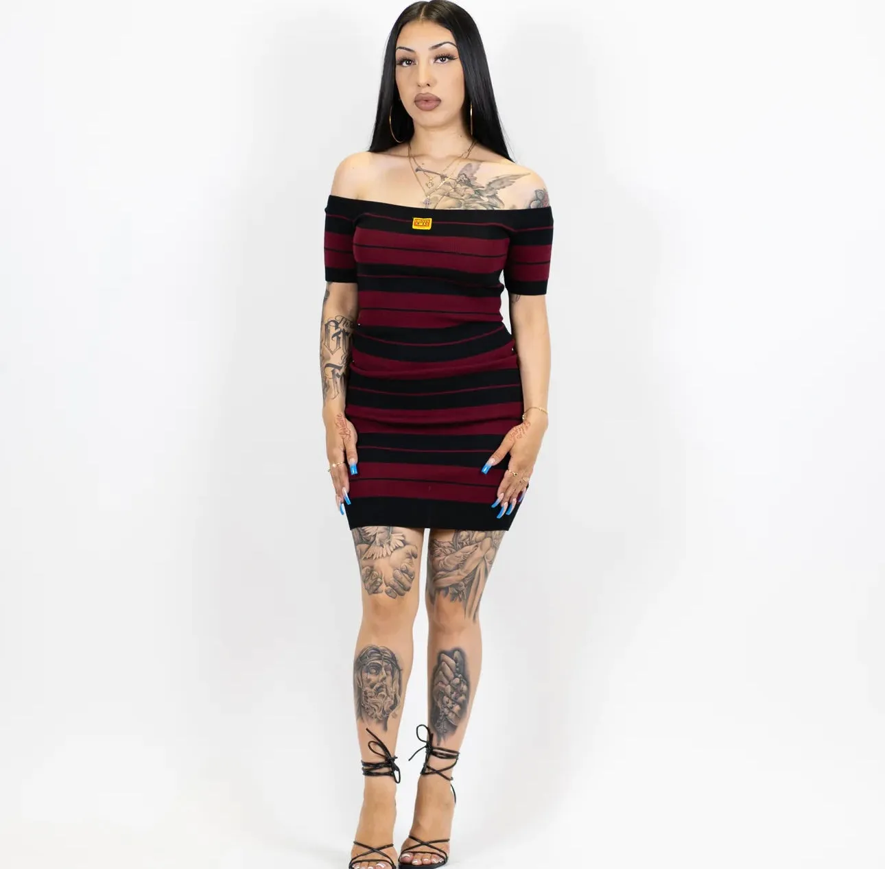 FB County Short Sleeve Off The Shoulder Dress