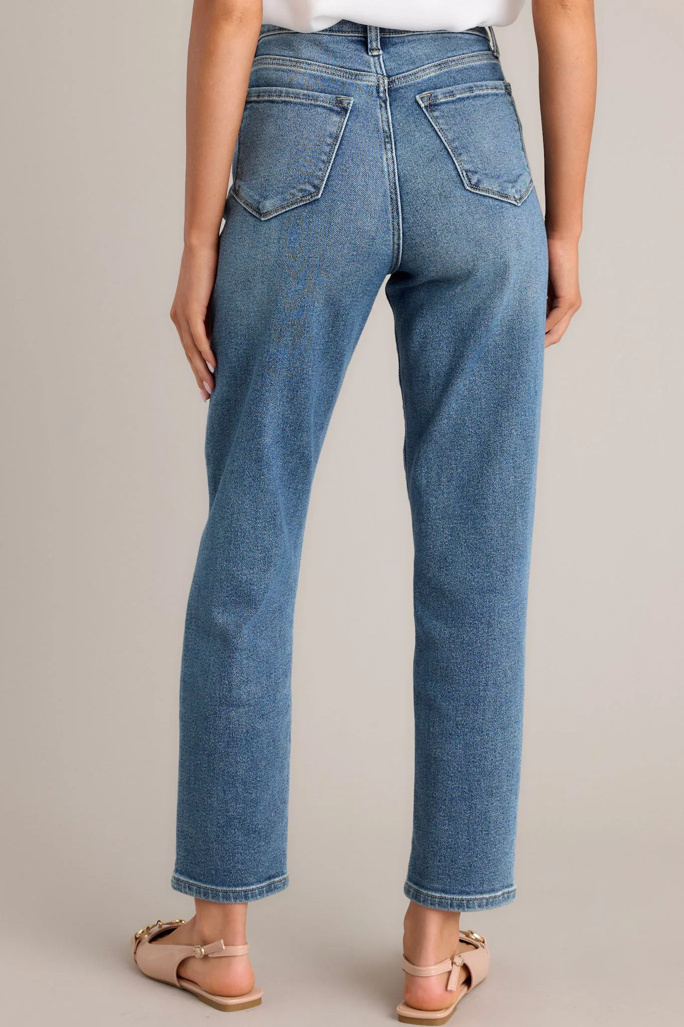 Felt Like It Medium Wash Stretch Straight Leg Jeans