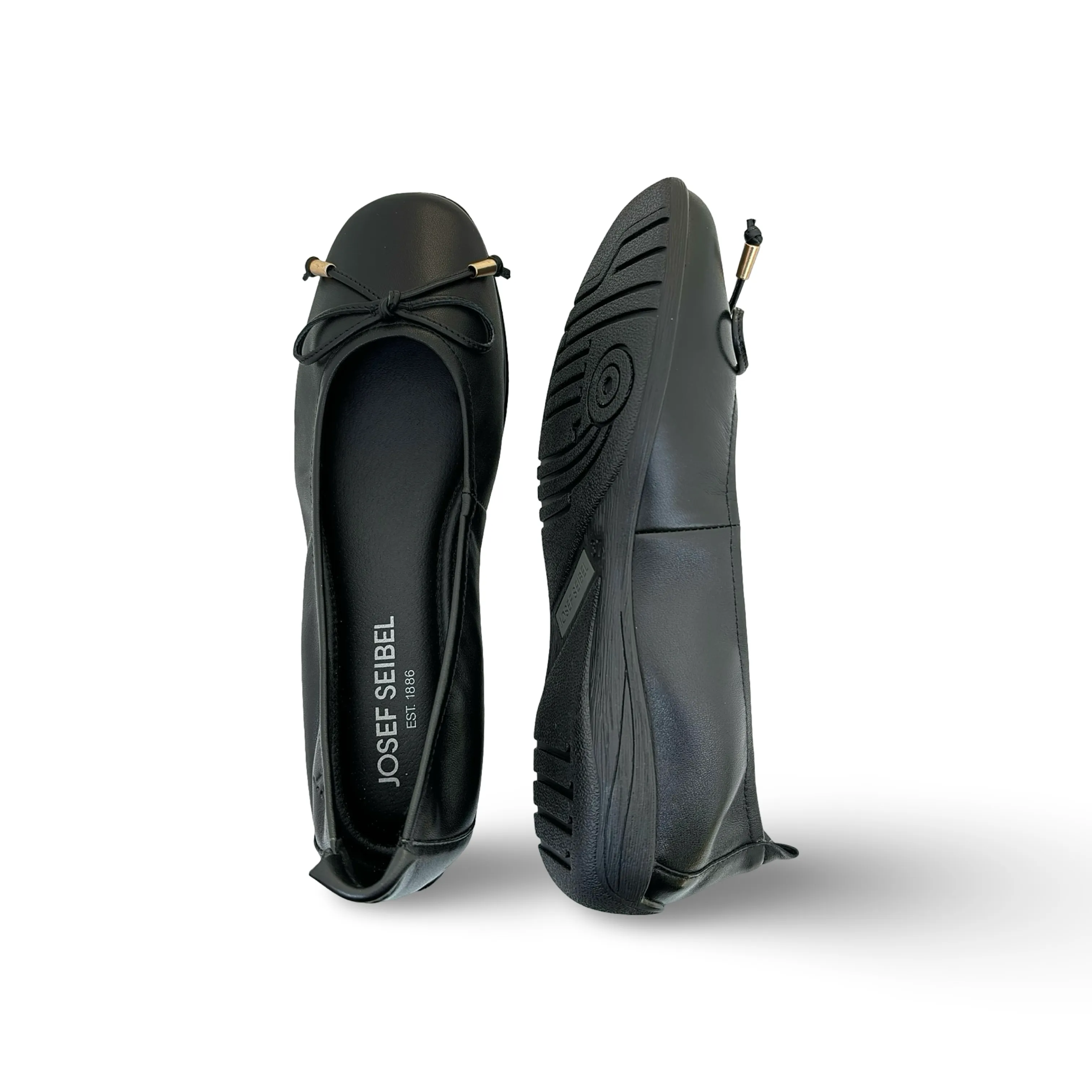 Fenja Black Leather Flat