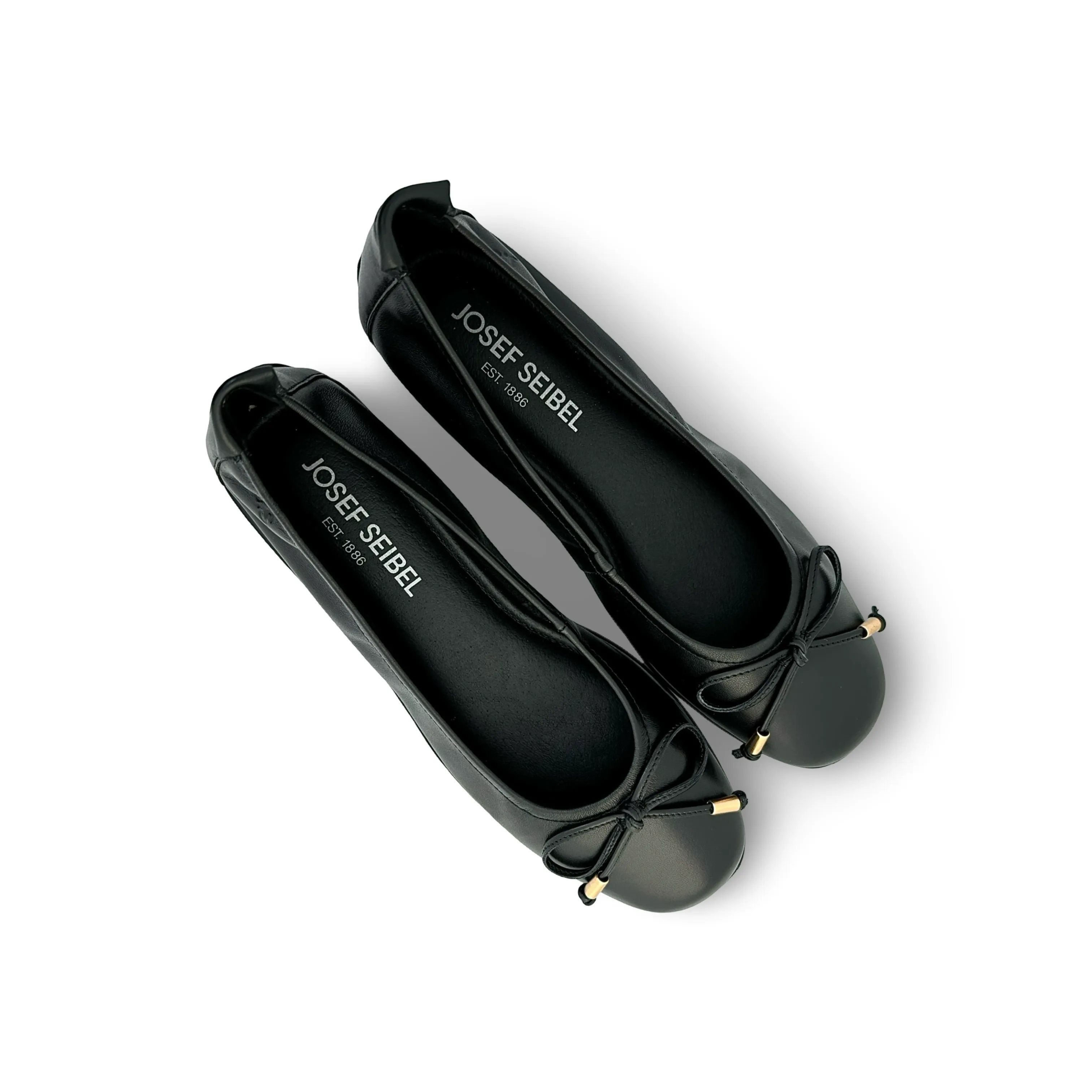 Fenja Black Leather Flat