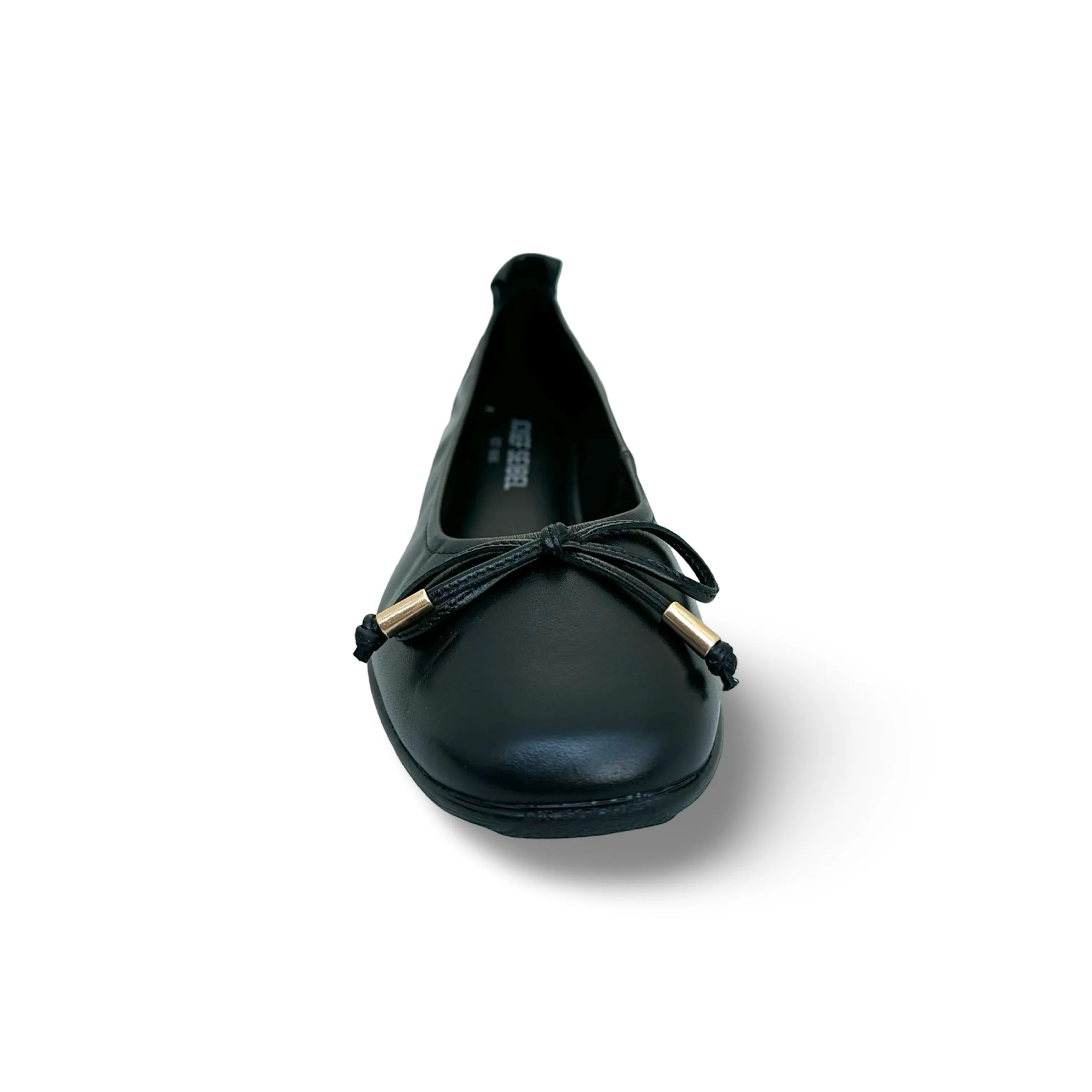 Fenja Black Leather Flat