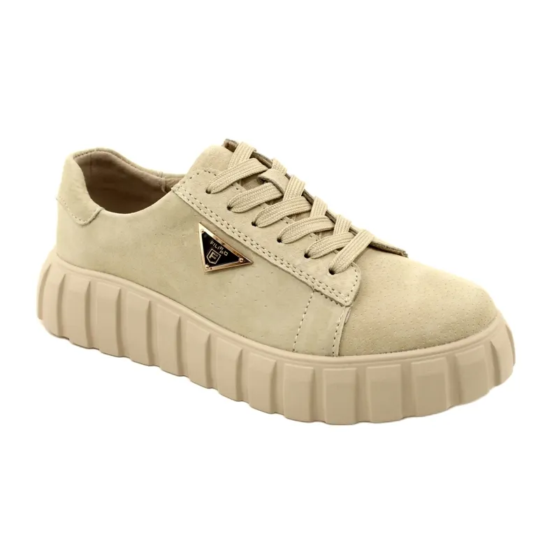 Filippo DP4138 suede leather sneakers beige