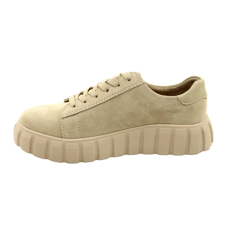 Filippo DP4138 suede leather sneakers beige