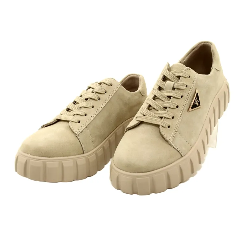 Filippo DP4138 suede leather sneakers beige