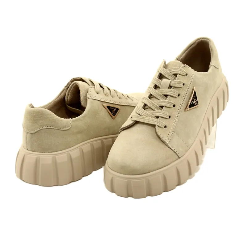 Filippo DP4138 suede leather sneakers beige