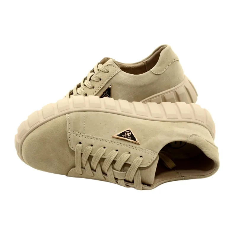 Filippo DP4138 suede leather sneakers beige