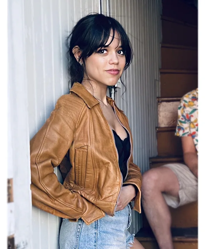 Brown Leather Jacket - William Jacket by Finestkind featuring Jenna Ortega