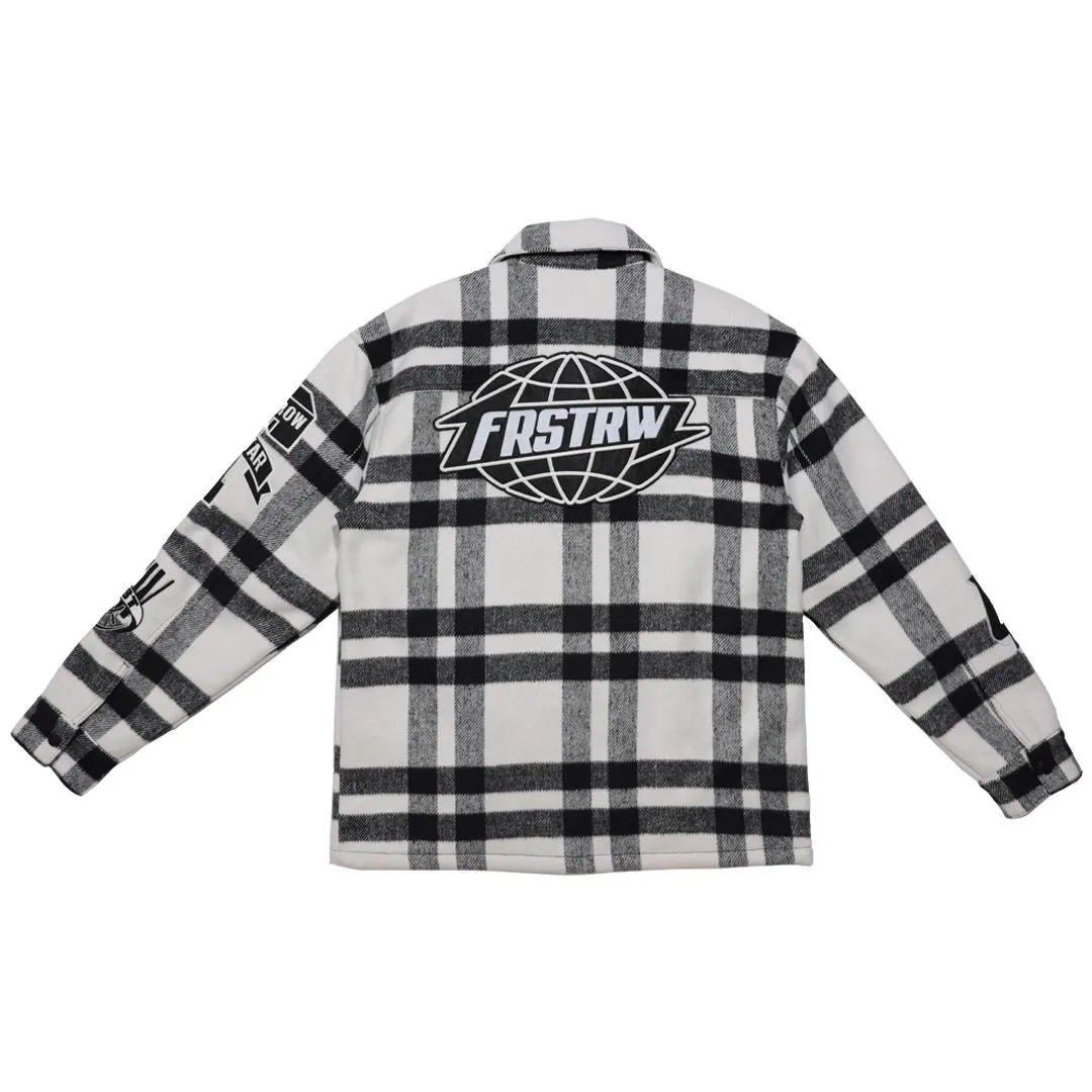 First Row All Over Logo Multi Patches Shacket Black Jacket