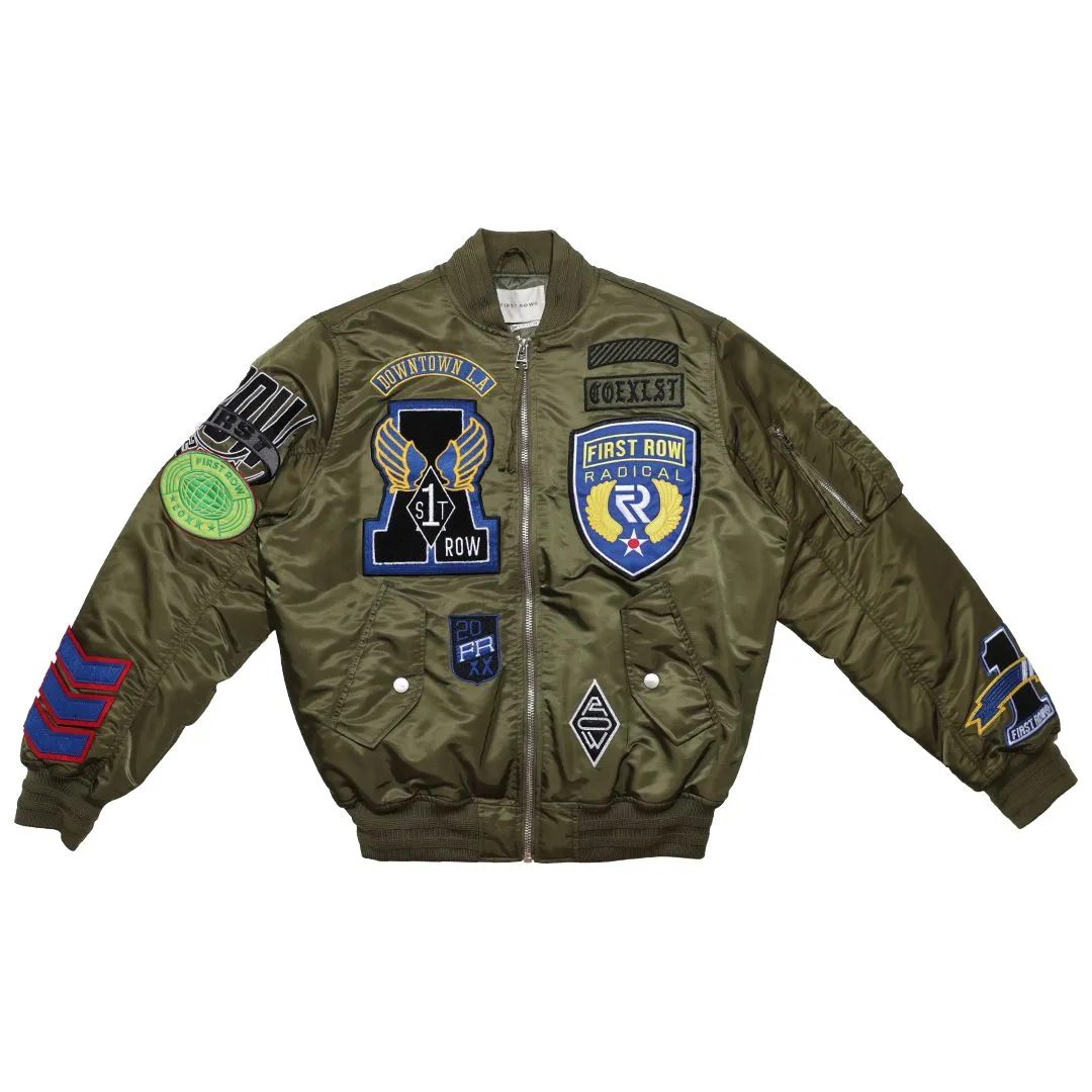 First Row Caution Multi Patches Black Jacket 