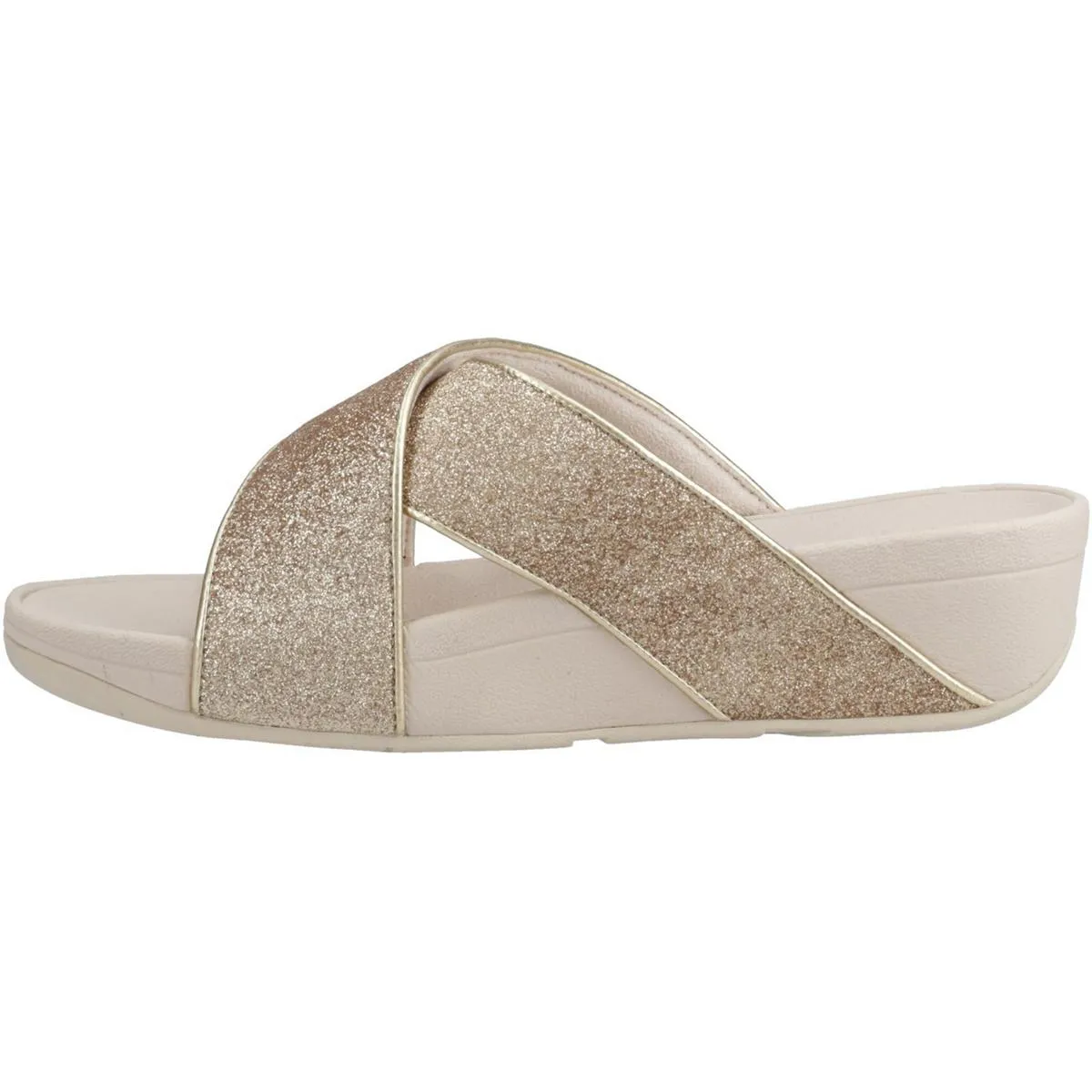 Fitflop Lulu Glitterdust Cross Slides Platino