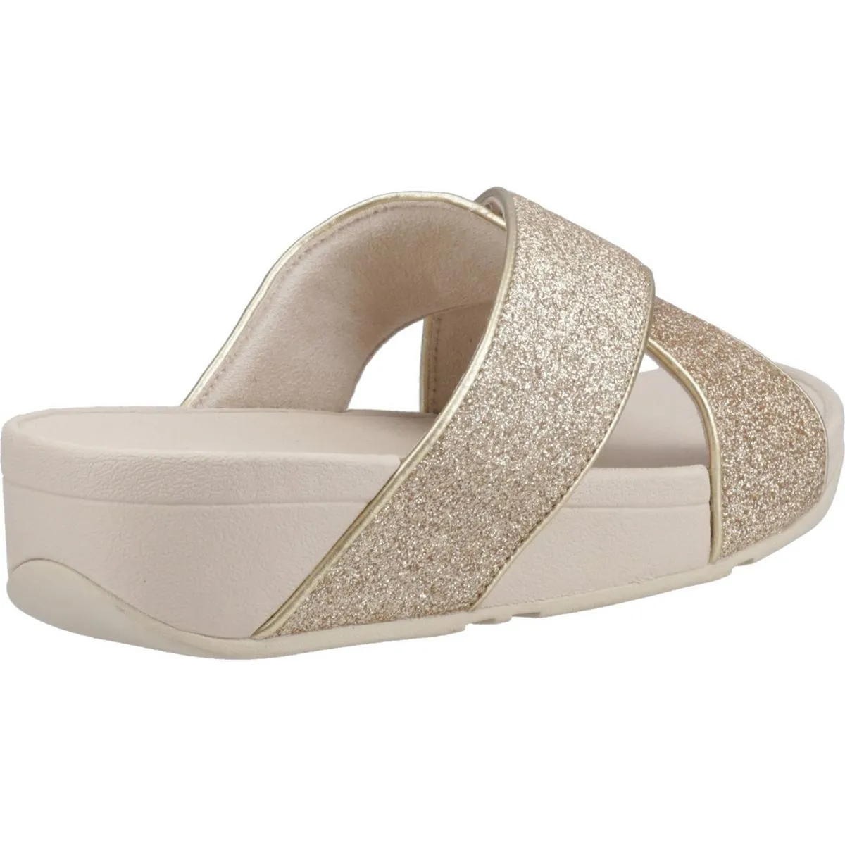 Fitflop Lulu Glitterdust Cross Slides Platino