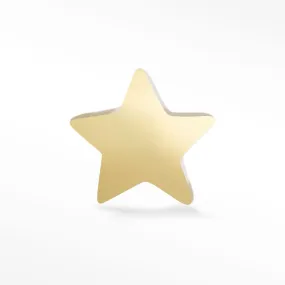 14k Yellow Star Crossed Flat Back Earring