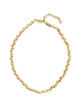 Flat Beaded Necklace in Gold