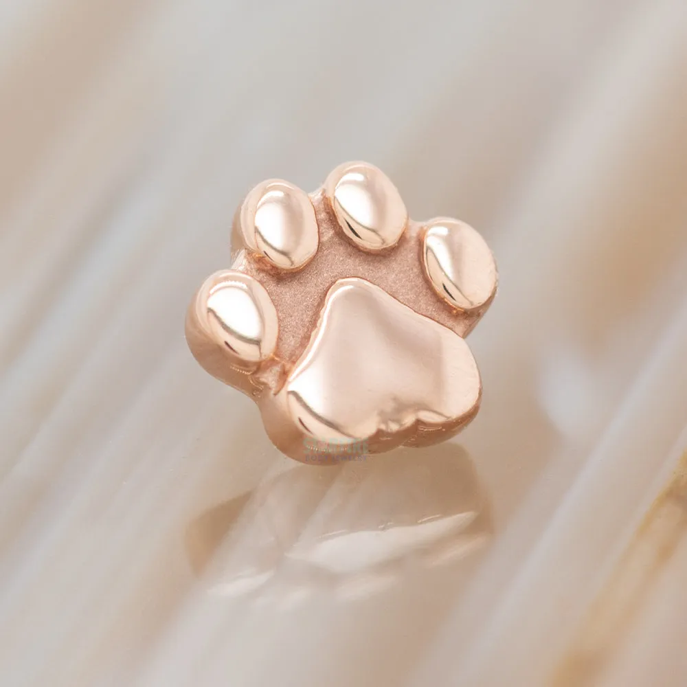 Gold Flat Dog Paw Threaded End