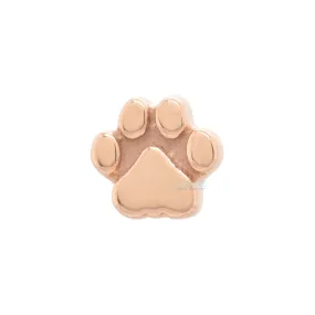 Gold Flat Dog Paw Threaded End