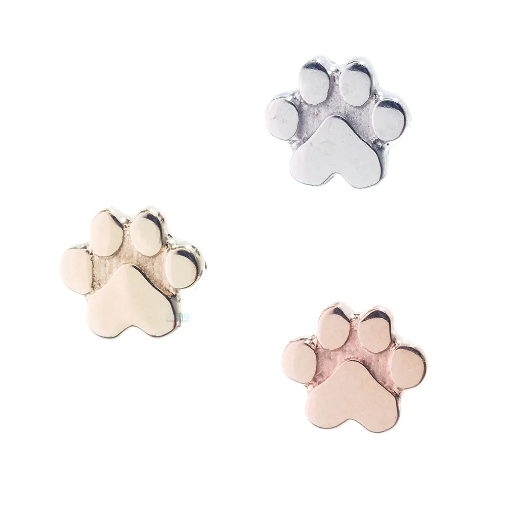 Gold Flat Dog Paw Threaded End