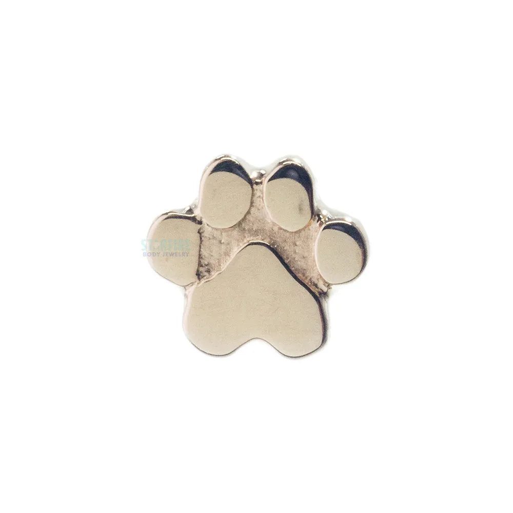 Gold Flat Dog Paw Threaded End