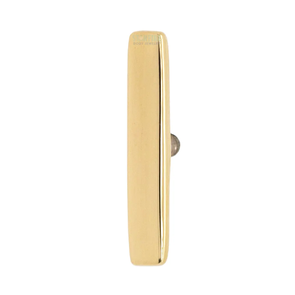 Gold Flat Rectangle Threaded End