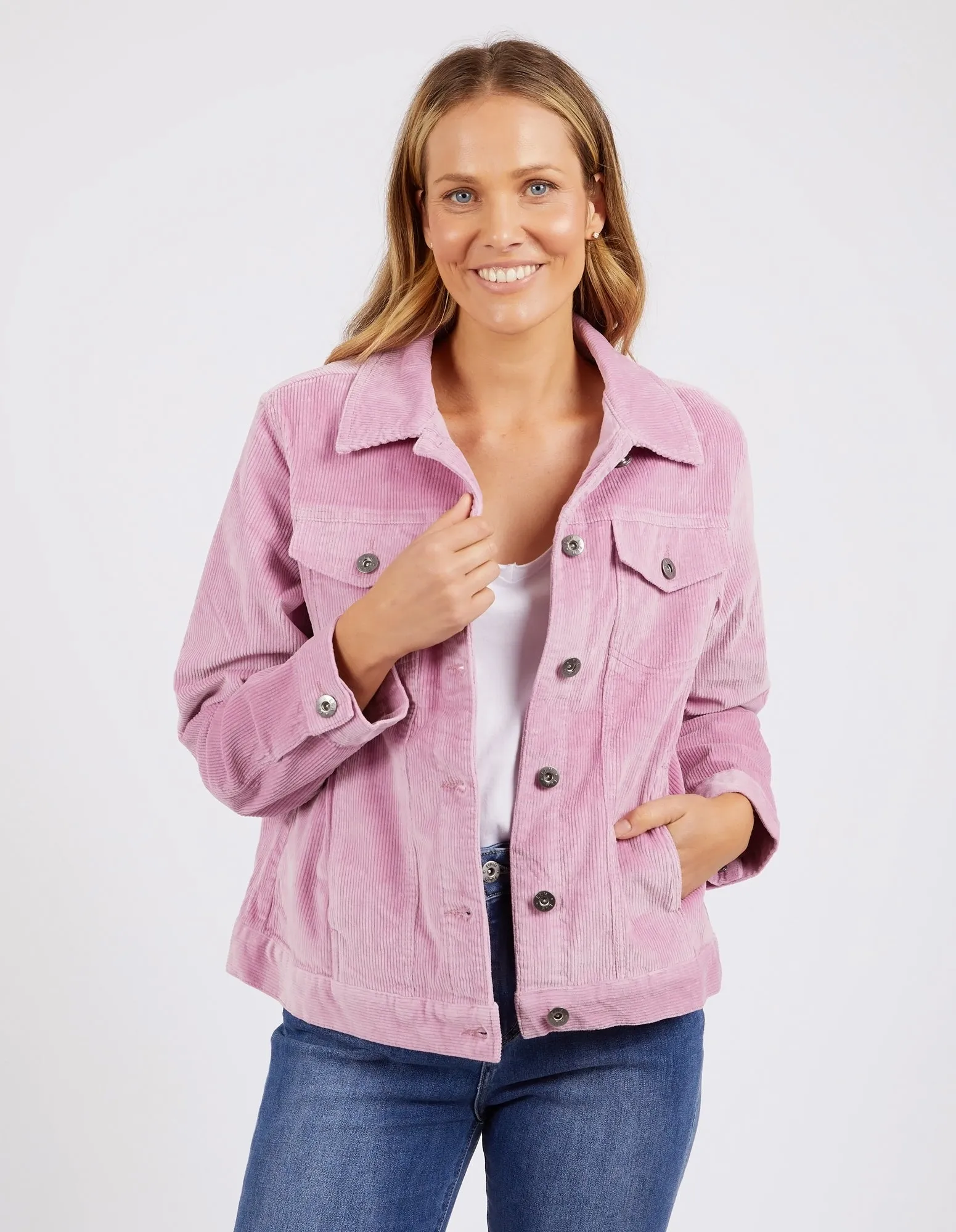 Fleur Cord Jacket Peony Pink