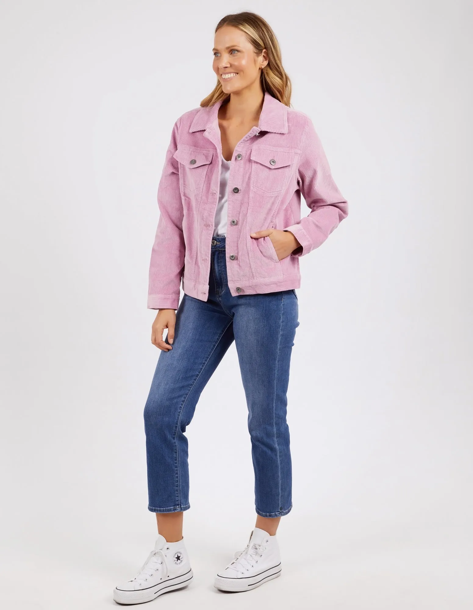 Fleur Cord Jacket Peony Pink