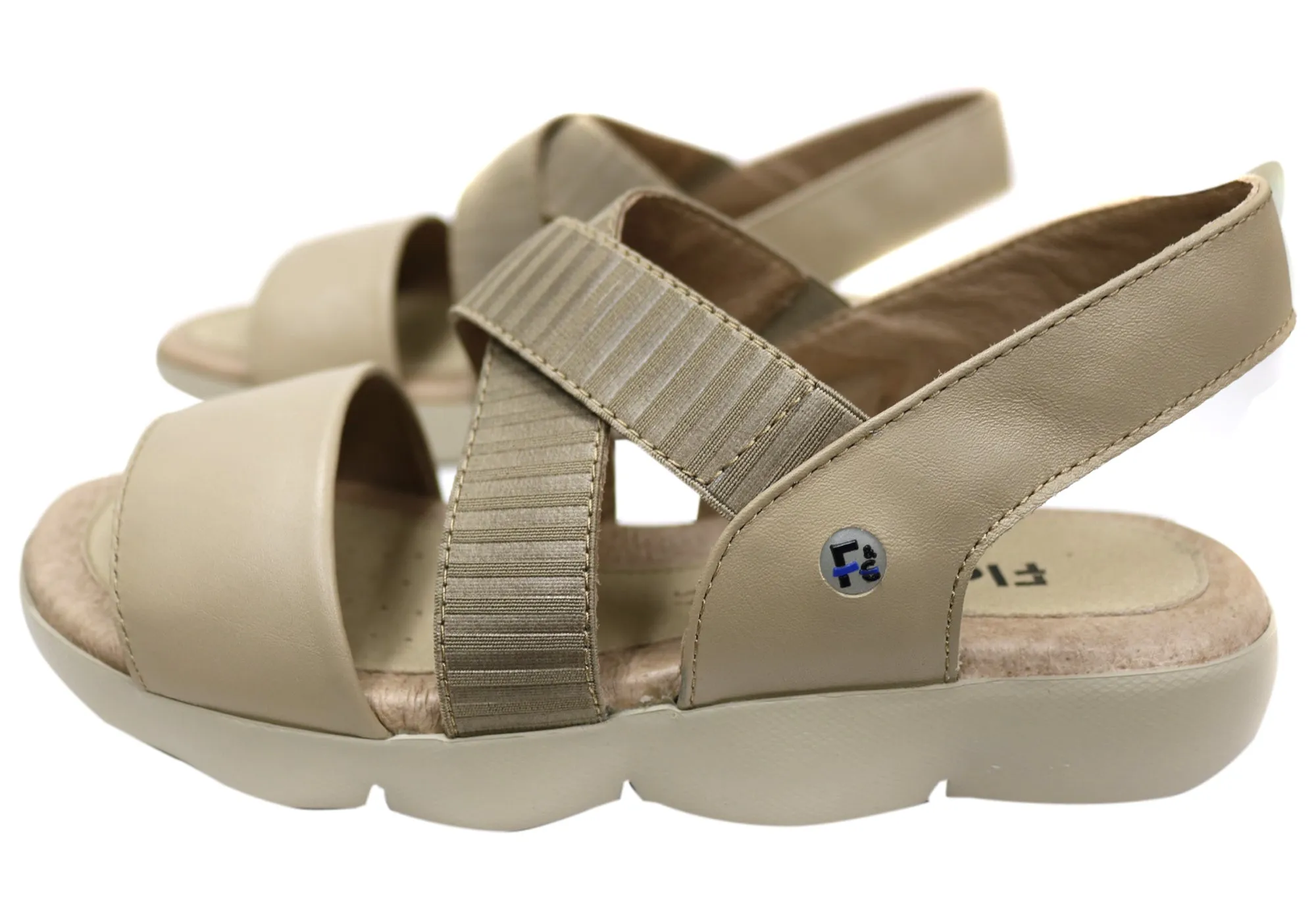 Flex & Go Dory Womens Comfort Leather Sandals Shoes Made In Portugal