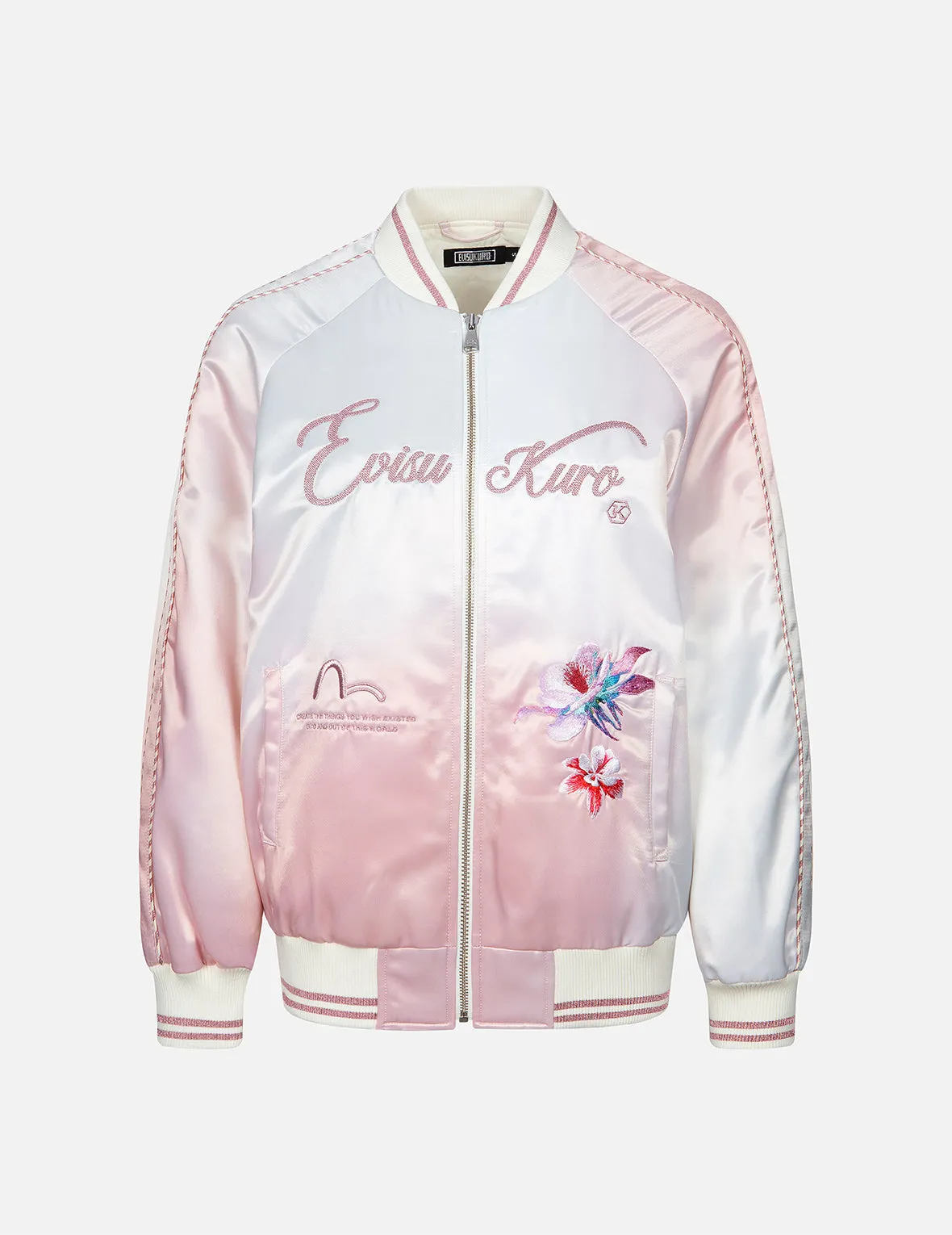 Floral Kamon Embroidery Oversized Souvenir Jacket