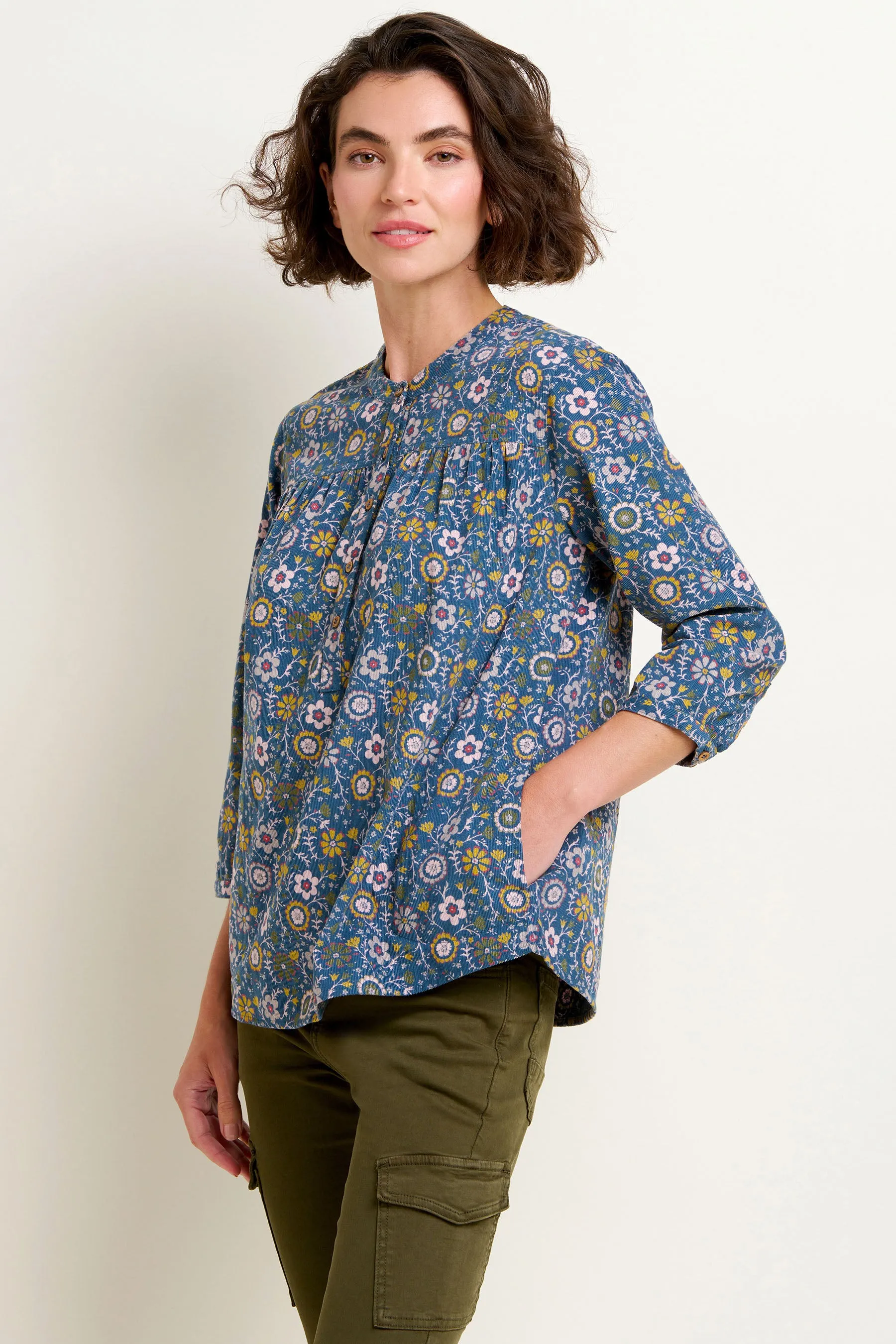 Folk Floral Corduroy Shirt